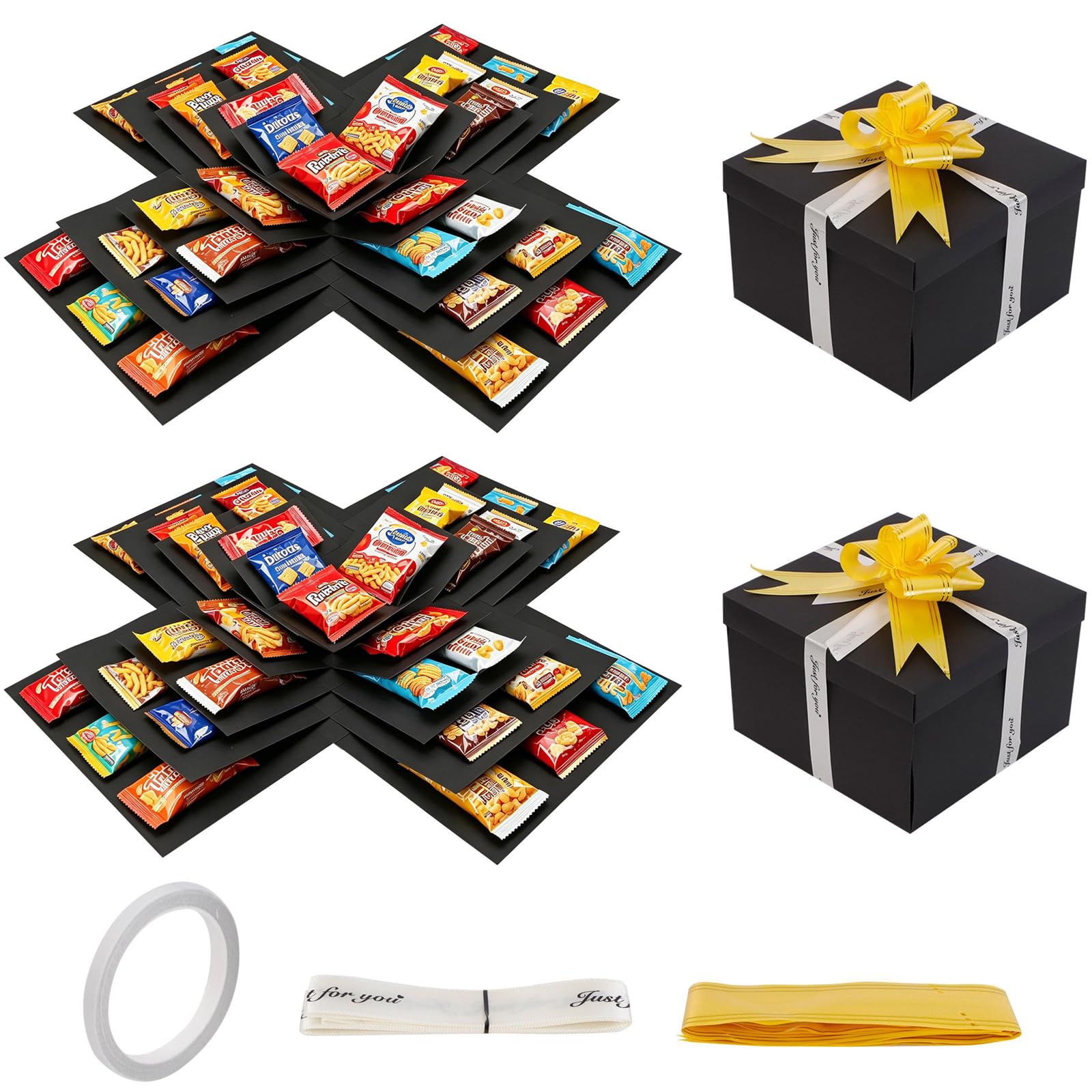LIUCONGBD 2PCS Creative Explosion Gift Box, 5 Layer with Ribbon and Tape