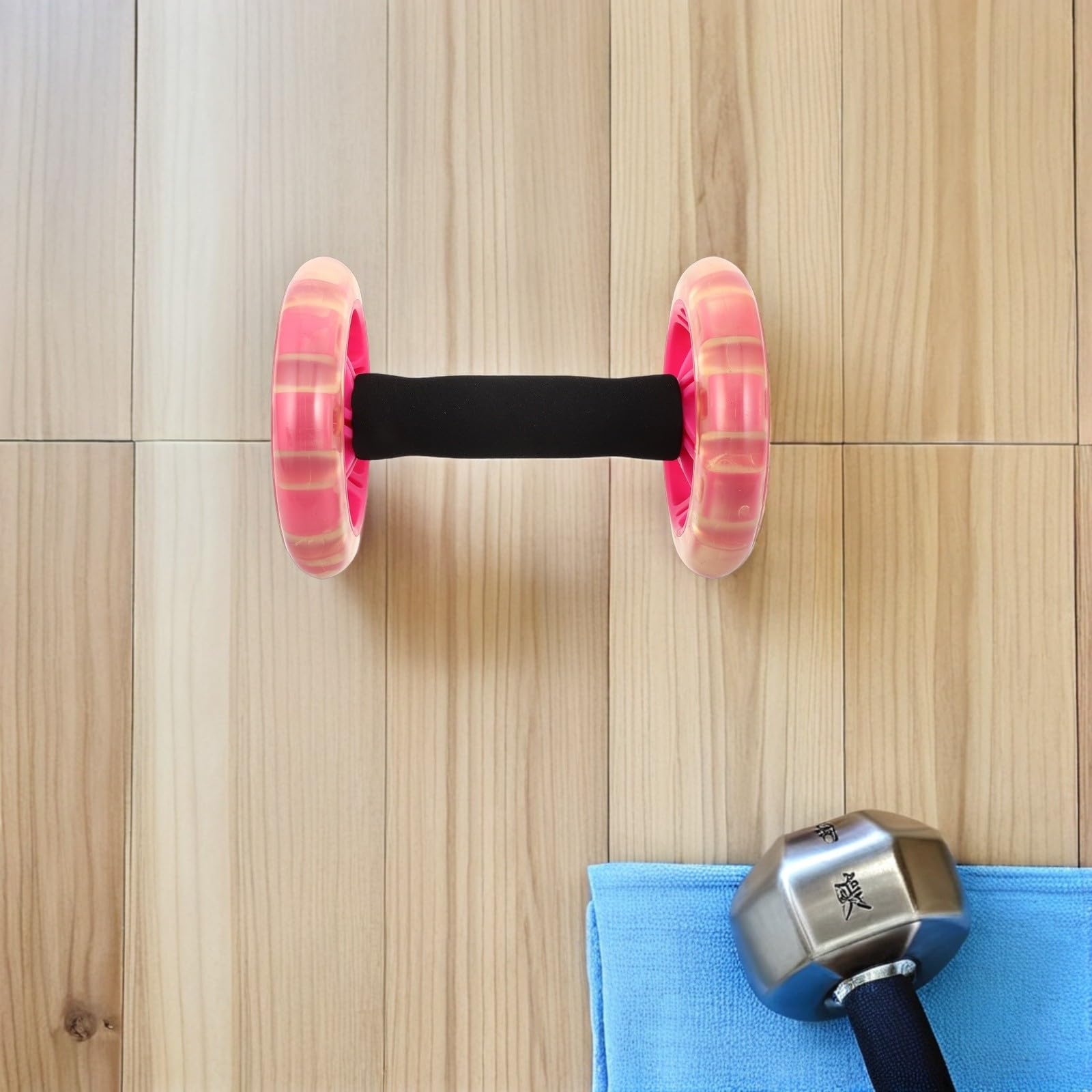Rueda Abdominal Doble con Rodamiento Suave y Material Pp Esponjoso para Entrenamiento de Fuerza Central para Ejercicios en Casa y Sala de Estar