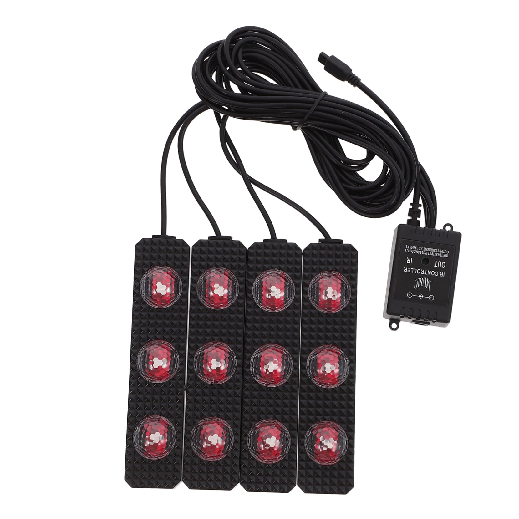 OSOLADY 1Pc Colorful Car Atmosphere Lamp Sound Activated Under Glow LED Decorative Light for Vehicle Interior USB Socket Sturdy Durable Design for Car Modification