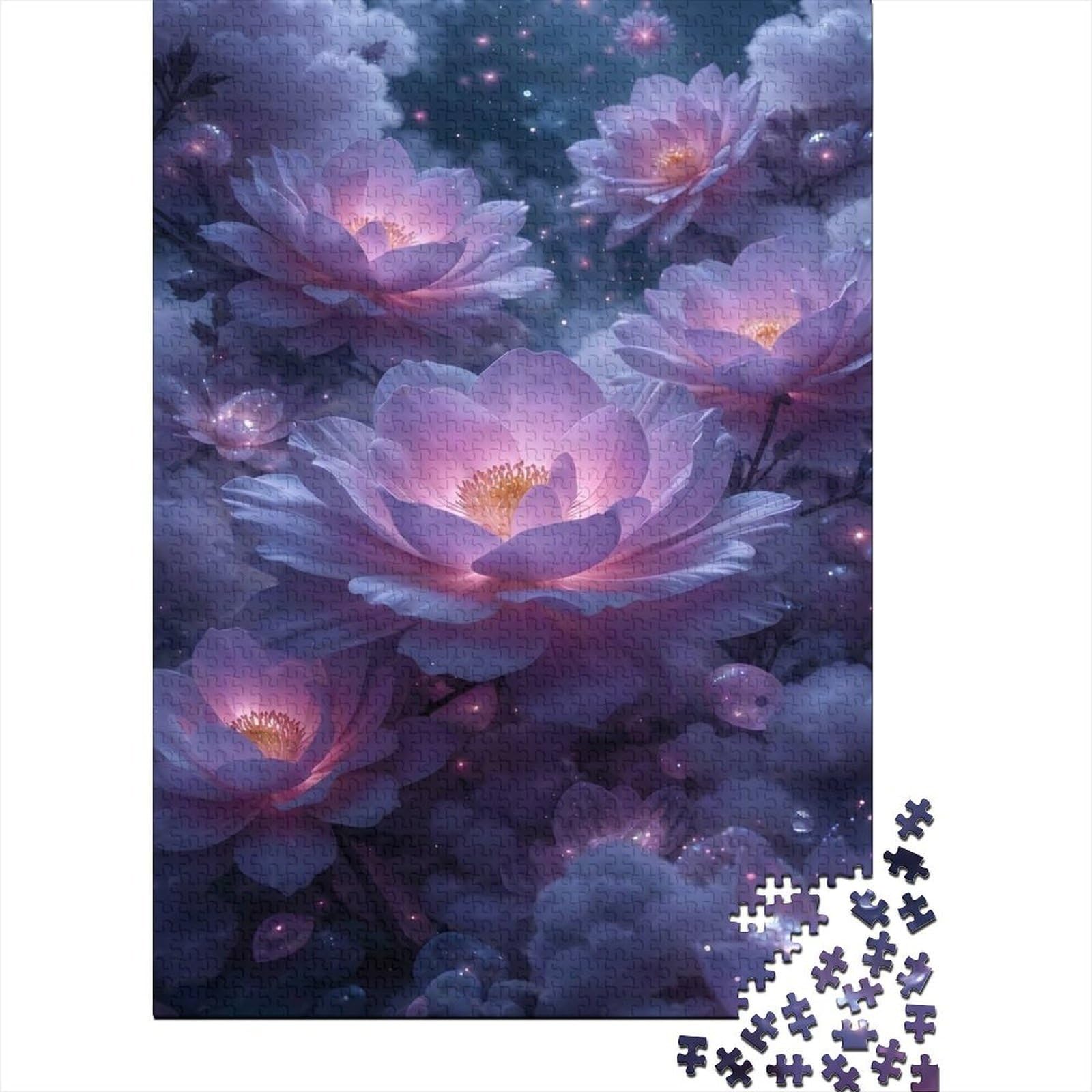 waterlily 1000pc jigsaw puzzle for adults purple haze paper leisure hobby