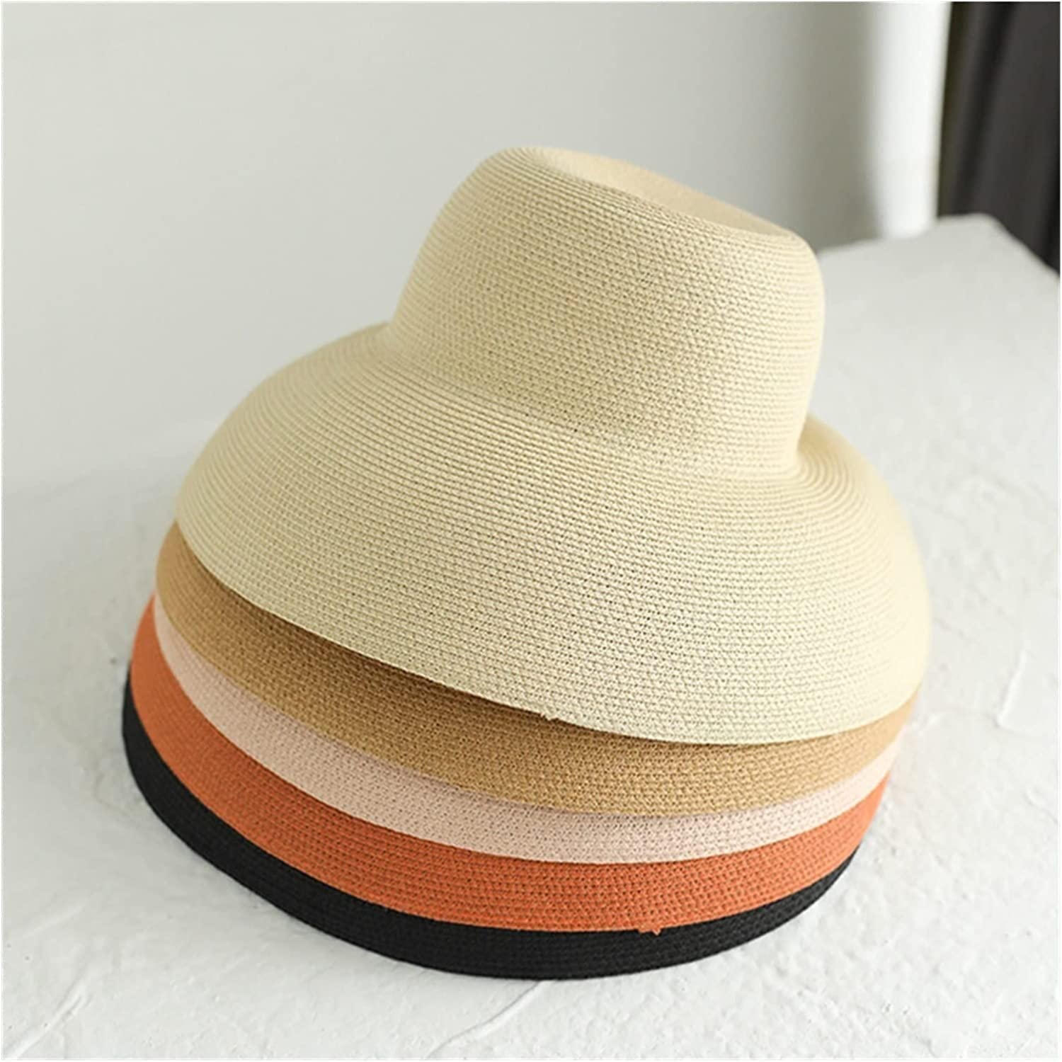Sombrero de Playa Plegable, Sombrero De Paja Verano Elegante Sol ala Ancha Flexible para Mujer Playa Panamá Sombrero Playa Verano