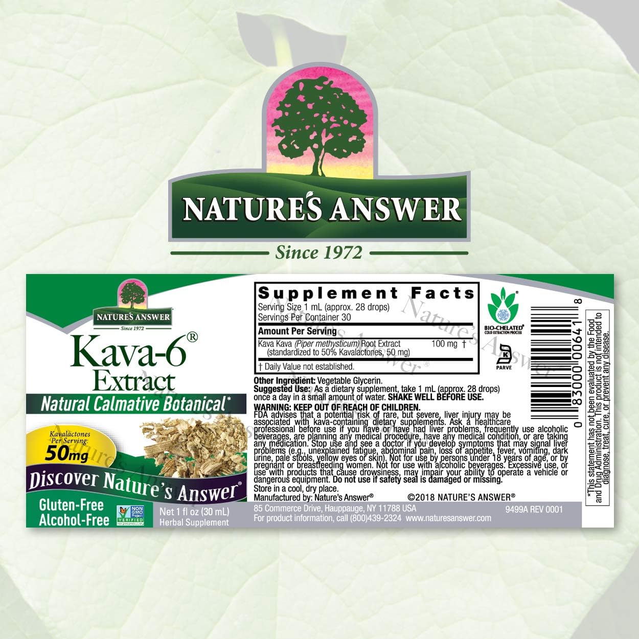 Nature's Answer Kava Root Powder Supplement Vegetarian Capsules, 90-Count | Natural Calming Aid | Mood Support | Promotes Stress Relief : Health & Household