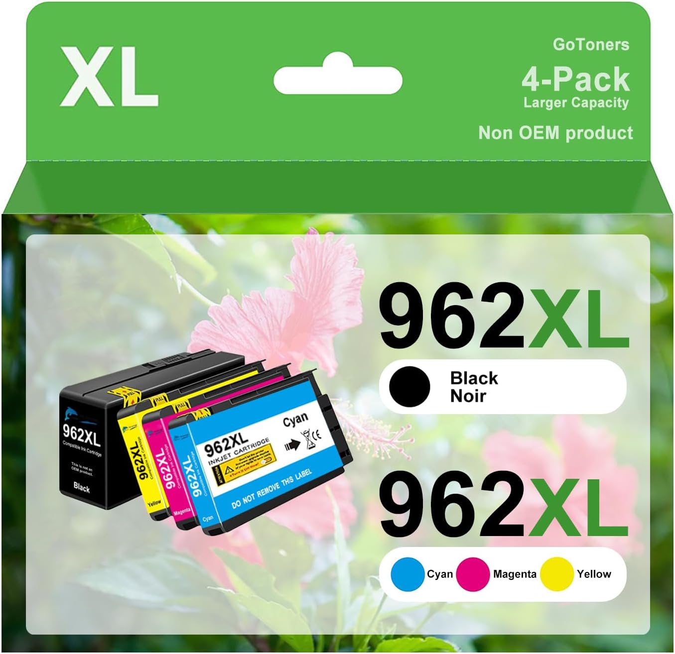 962XL Compatible Ink Cartridges Combo Pack Replacement for HP 962 XL Works with OfficeJet Pro 9010 9020 Series, 9012 9014 9015 9016 9018 9022 9025 9026 9027 9028 9029 Printer (4 Pack)