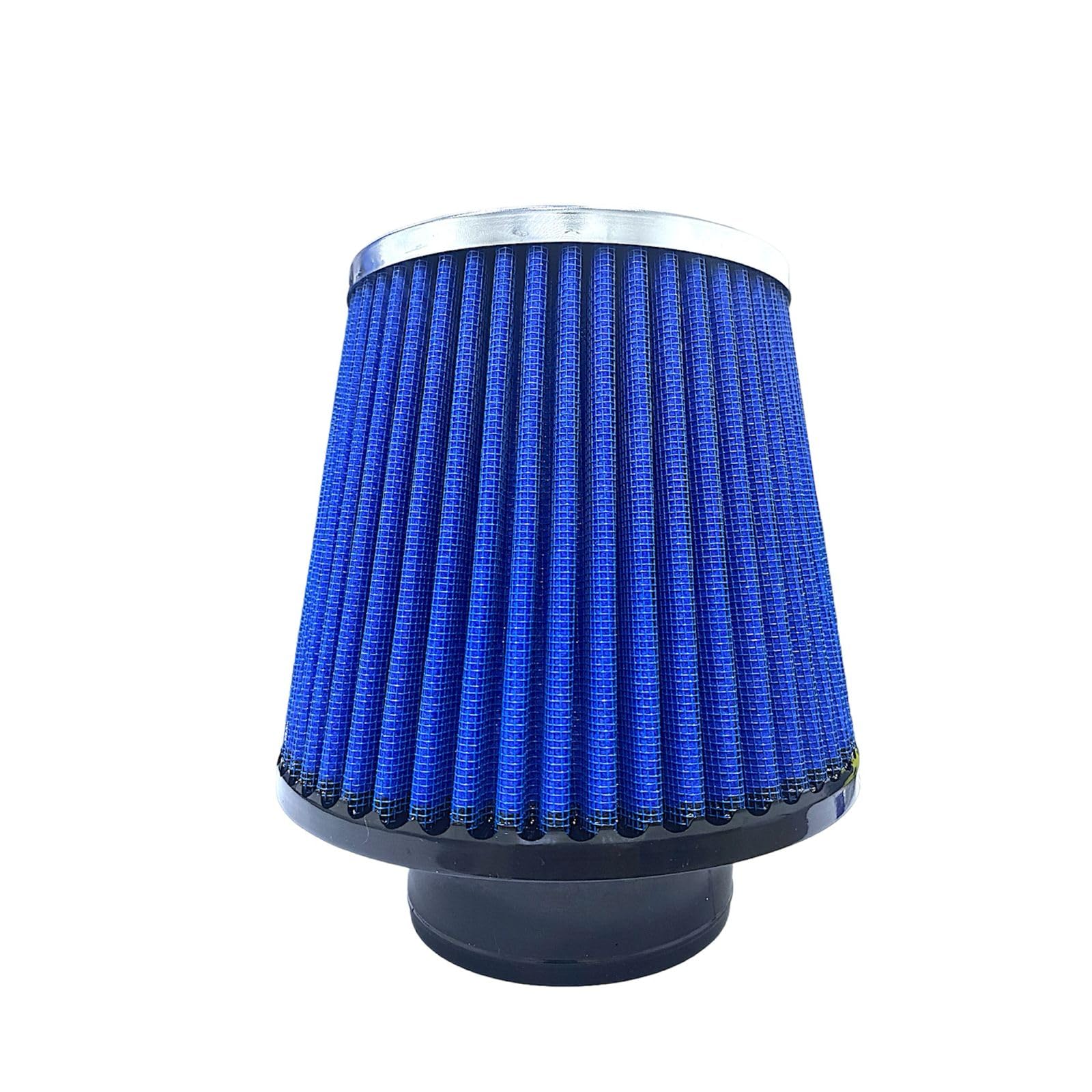 Simota 360° Blue Mesh Universal Urethane Air Filter, 3.00 inch Diameter, Cone Type, Short Version, Motorsports Spare Parts, Precision Weaving Technology, Stainless Steel 304 Frames(Chrome Finnish)