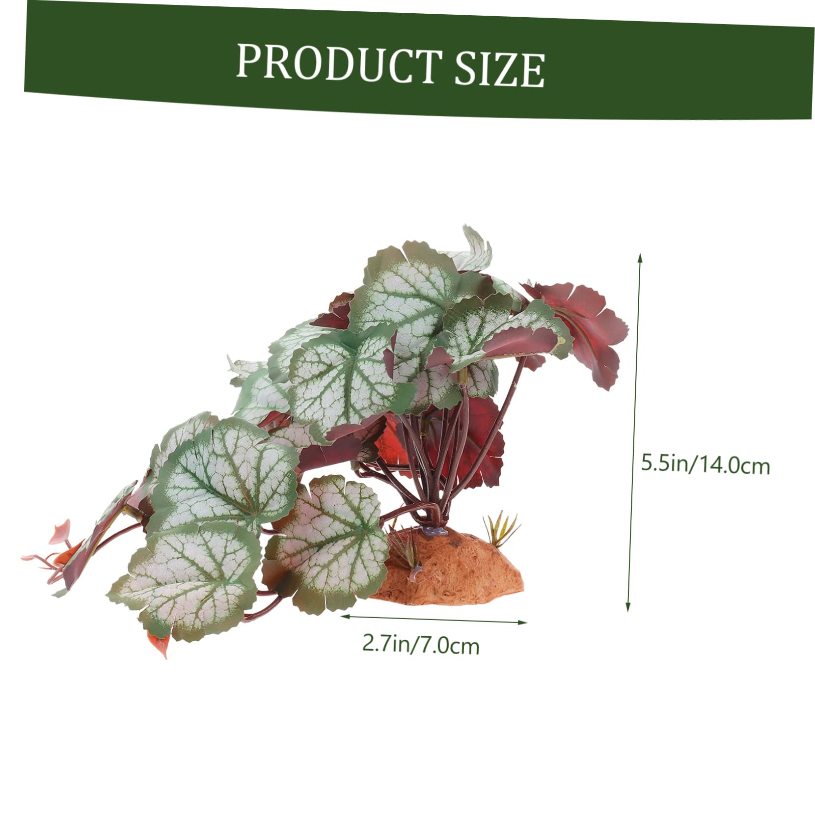 Abaodam Decorative Artificial Reptile Terrarium Plant Landscape Plant for Bearded Dragon Turtle and Lizard Habitat Decor Bright Color Use