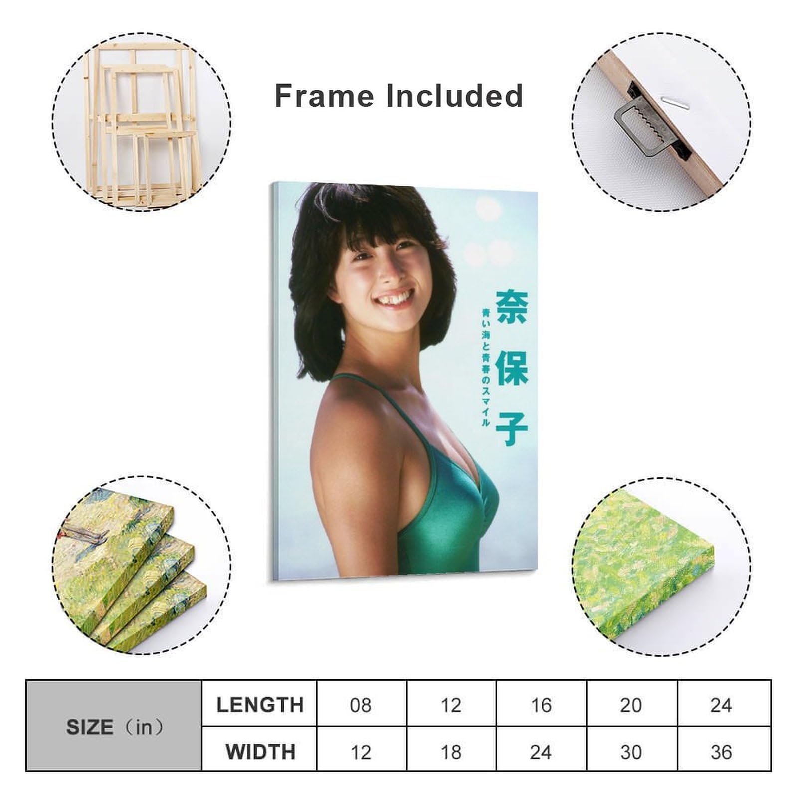 Amazon.co.jp: 河合奈保子 歌手 若い頃4レトロポスター キャンバス