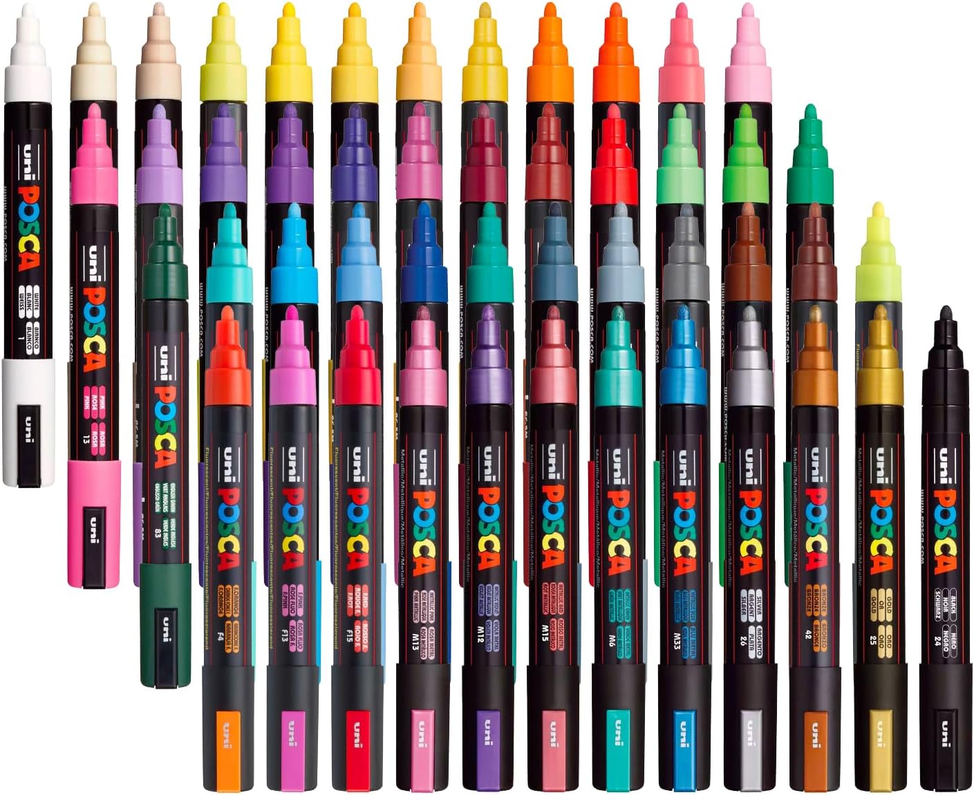 Uni Posca Markör Kalem 5M Set 1.8-2.5 mm Keçe Uçlu (48'li Set)