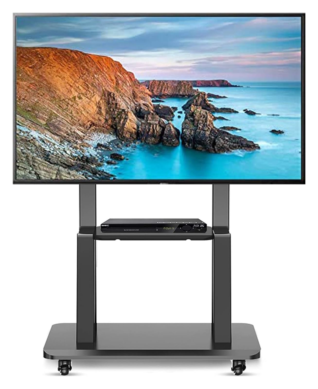 DFGHNBVC Rolling Tv Cart, Mobile Tv Cart, Rolling Tv Stand, 32-65 Inch Universal Tv Stand/Cart With Wheels, Tall Mobile Tv Trolley For Led, Lcd, Oled, Plasma Tvs