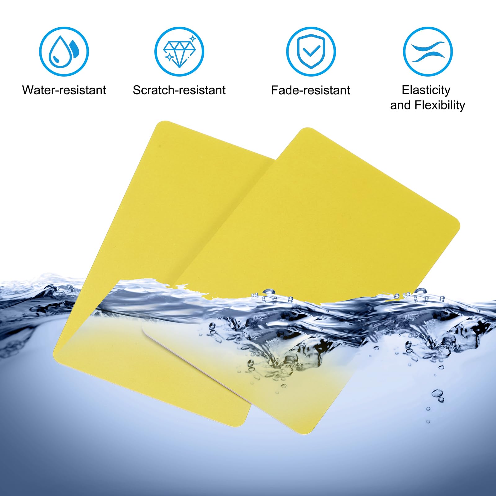 PATIKIL 20Pcs Inkjet PVC ID Cards, 30Mil Smooth Blank Inkjet Printable Card Graphic Quality Waterproof Double Side Printing for Inkjet Printers Badge Business, Yellow - Image 3