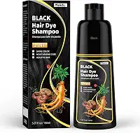 IIIMEIDU Shampoo de tintura de 3 em 1 shampoo instantâneo para tintura de ingredientes herbais para mulheres e para mim capa de xampu tintura 3 em 1-100% de cobertura cinza 150ml (Preto)