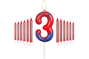 Spider Themed Birthday Candle Set, Number 3 Candles, Happy 3rd Birthday Cake Candles