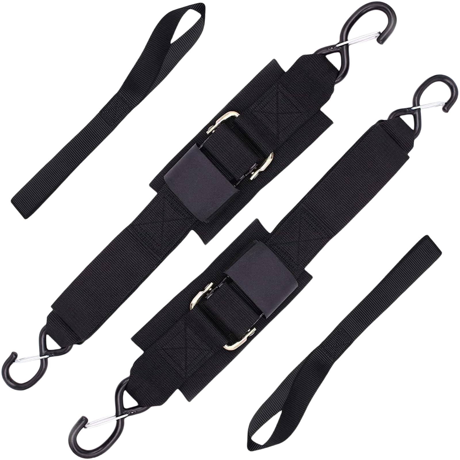 damyprd Boat Trailer Straps Transom Tie Down Straps with Latching Hooks and Soft Loop Ac