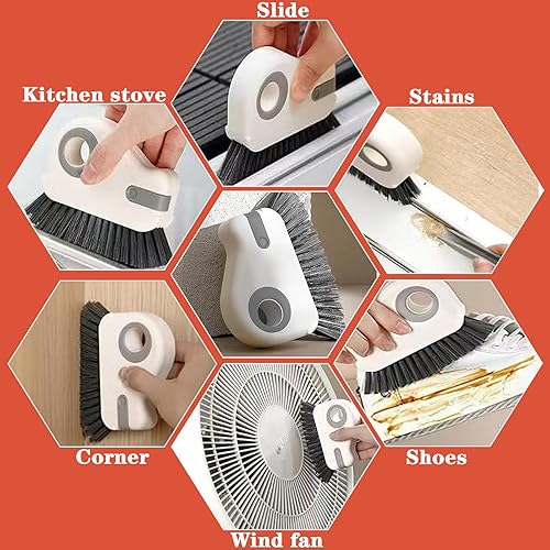 Miniatura 5 de AYNUUY - Cepillo de limpieza de ranuras 2 en 1, herramientas de limpieza de rieles de ventana, herramienta multifunción con pinzas y raspador para