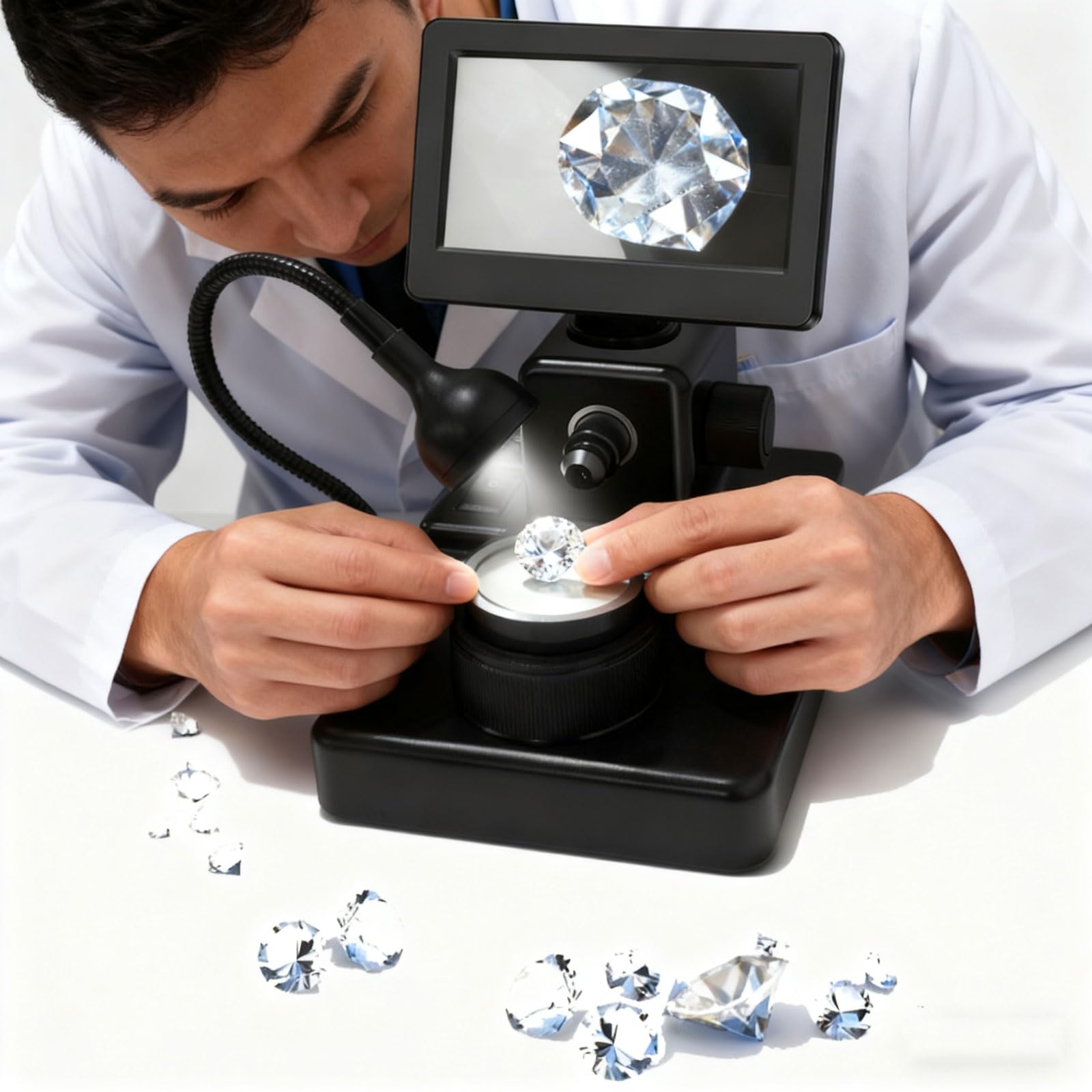Microscopio digital de alta resolución para identificación de joyas y gemología 8