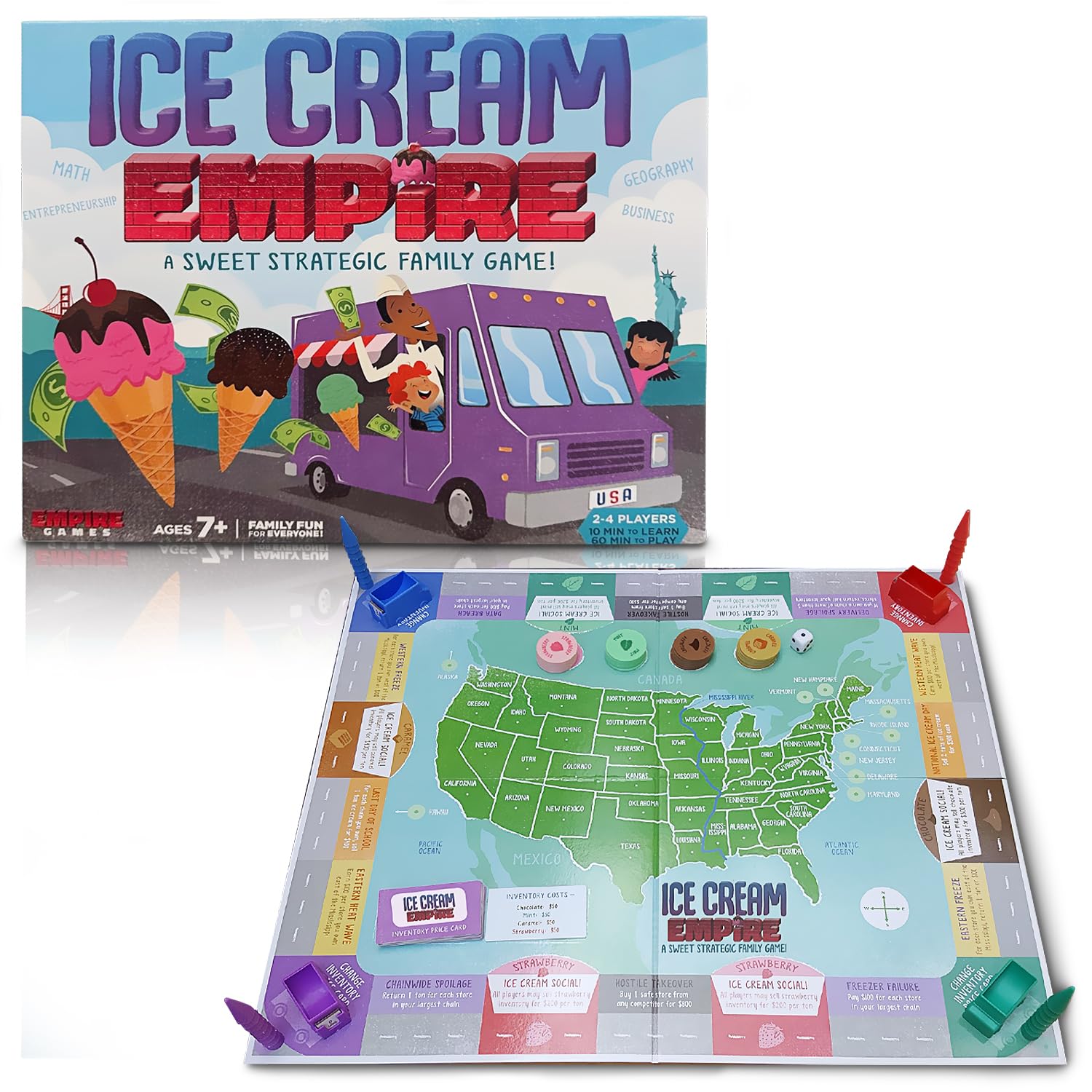 Ice Cream Empire by Empire Games –Strategic Family Game for Adults, Teens & Kids Ages 7+, Build Your Ice Cream Business Board Games for Adults & Kids, Educational Kids Games for Game Night Fun