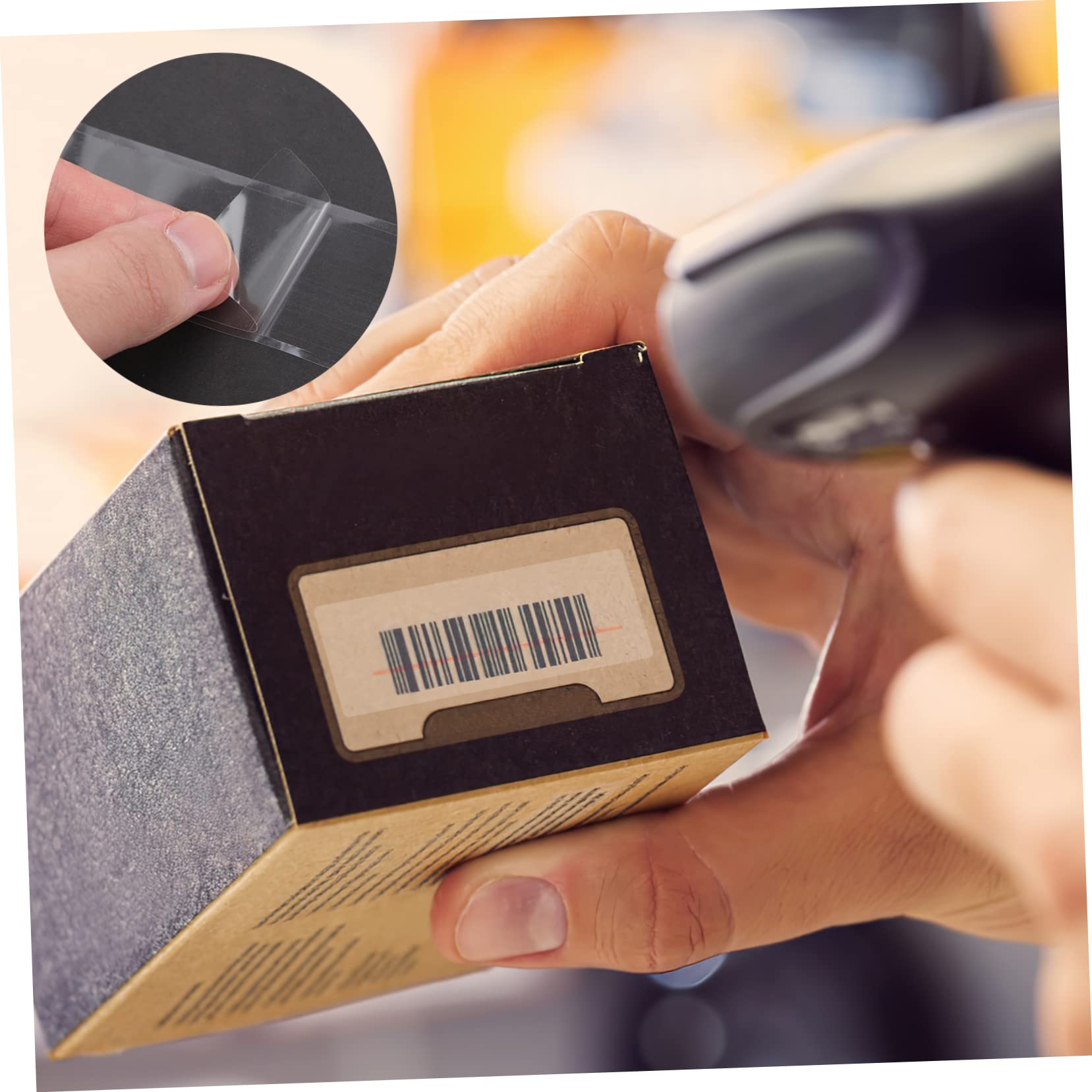 Angoily 1500 Pezzi Pellicole Protettive per Etichette Barcode PVC Trasparenti Resistenti All e Graffi per Etichette Scolastiche e Librarie