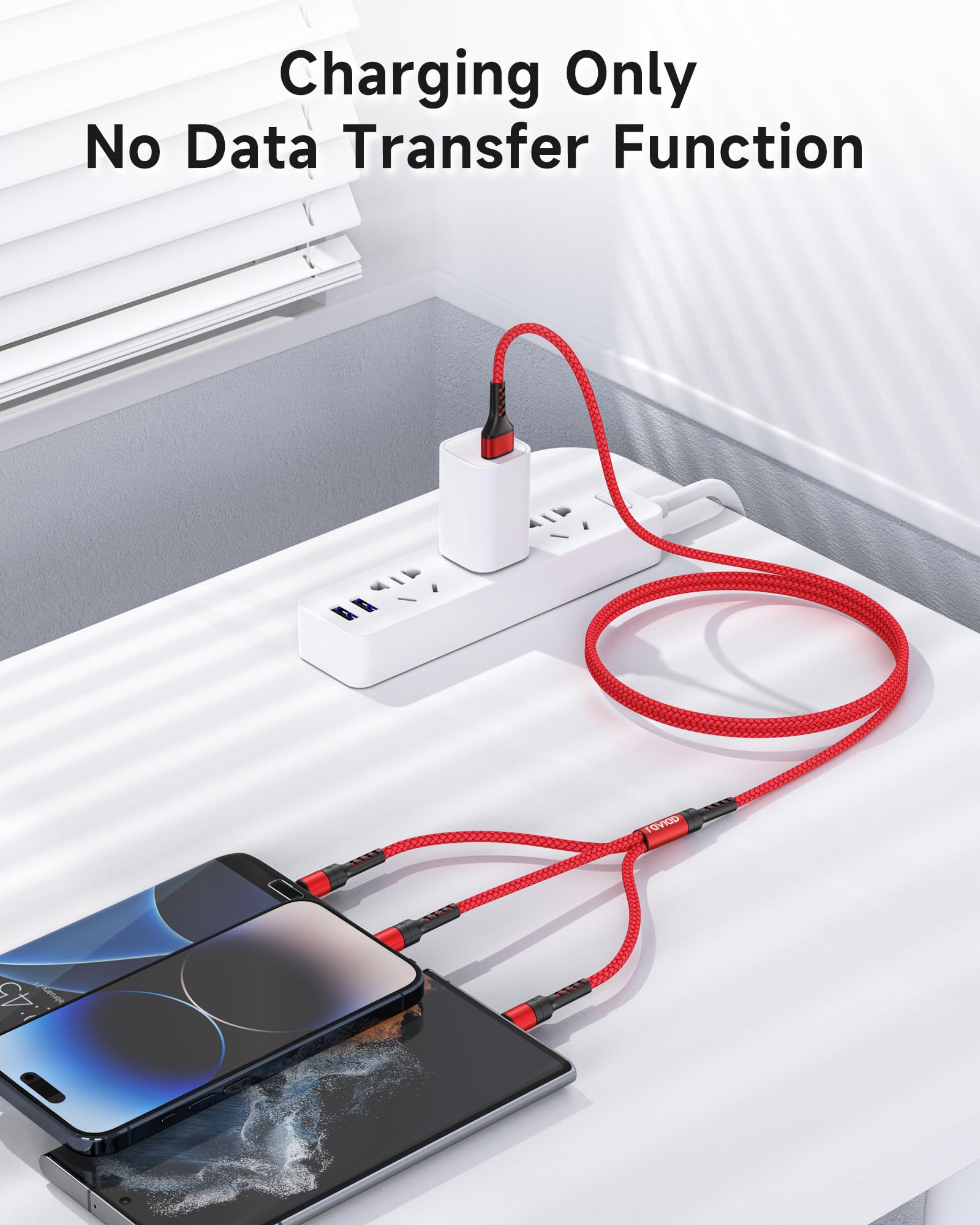 RAVIAD Cavo Multi USB 3 in 1 Multi Caricatore USB Cavo in Nylon Intrecciato con Micro USB Tipo C Lightning Connettori per iPhone, Samsung Galaxy, Honor, Android, Wiko, Kindle 3M