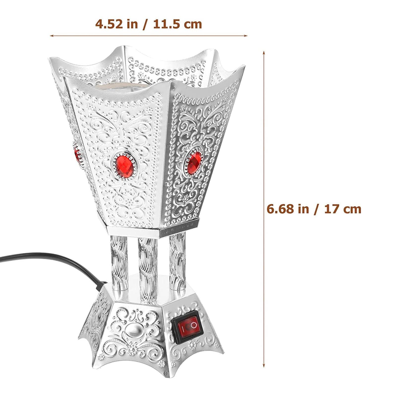 Alipis Bruciatore Di Incenso Elettrico in Metallo Stile Mediorientale Con Spina Ue Decorazione Per Casa E Yoga Aroma Bakhoor Dimensioni 8X4 Pollici