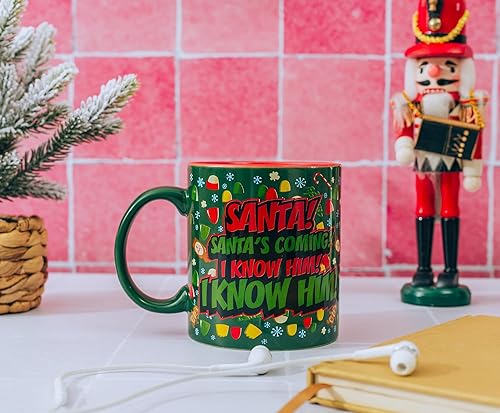 Miniatura 7 de Silver Buffalo Taza de cerámica Elf OMG! Santa's Coming! | Taza de café sin BPA para expreso, té, capacidad para 20 onzas