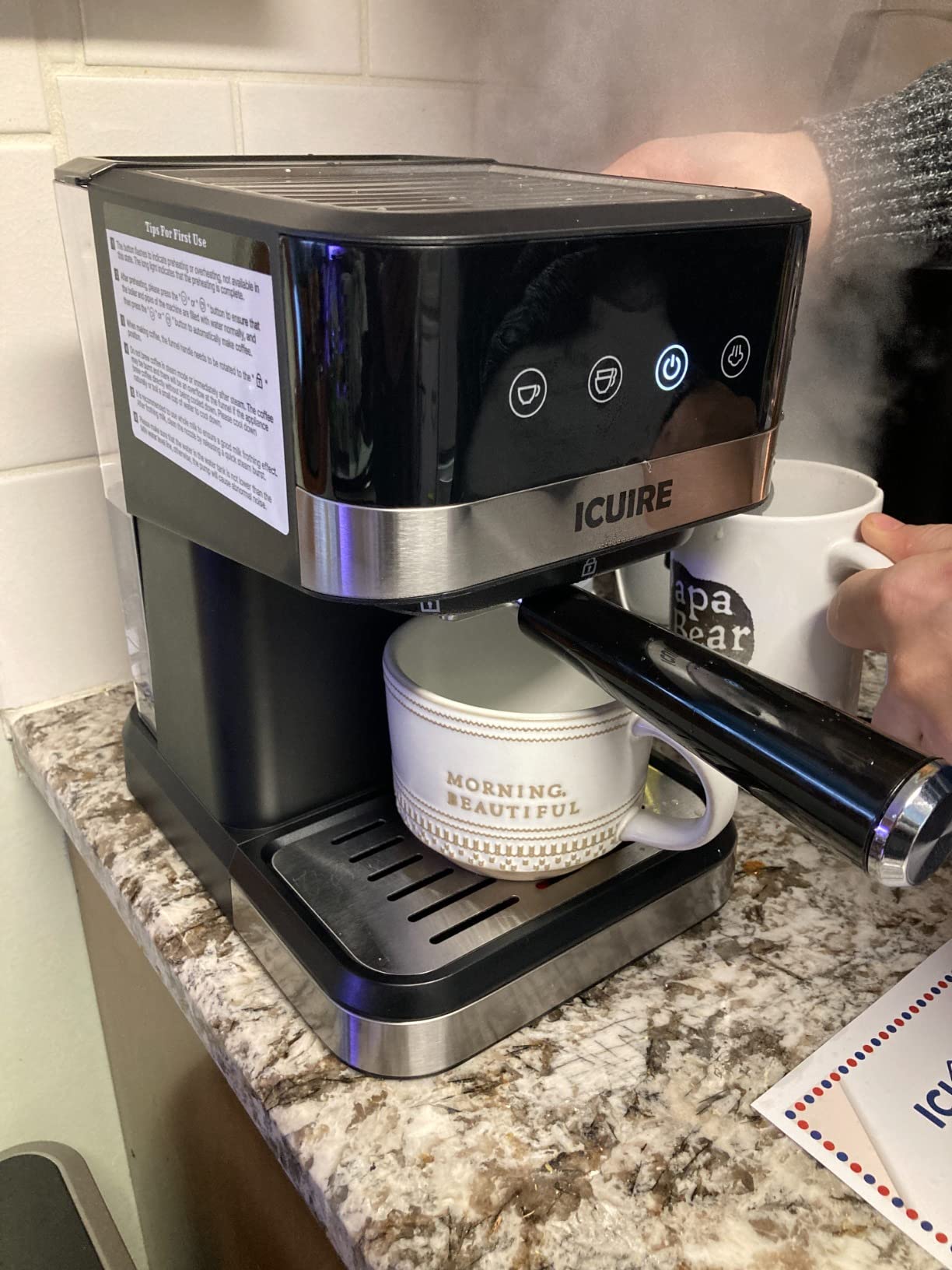 23/mo Finance ICUIRE Espresso Machine 20 Bar Pump Pressure Coffee