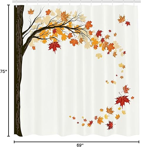 Vista 253 de Ambesonne, cortina de ducha cuatro estaciones