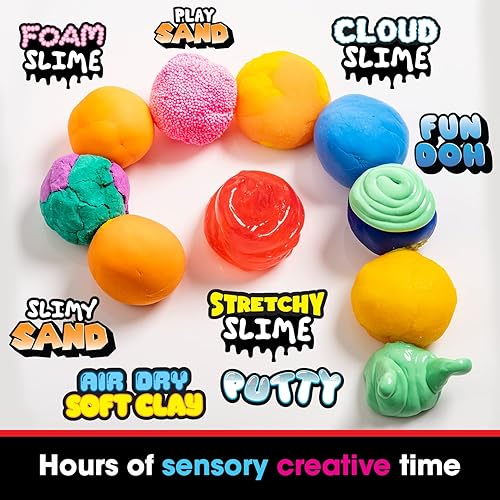 Miniatura 5 de Original Stationery Paquete variado de masilla, colores surtidos, 6 estilos de masilla prefabricada y 8 compuestos divertidos, kit de slime de