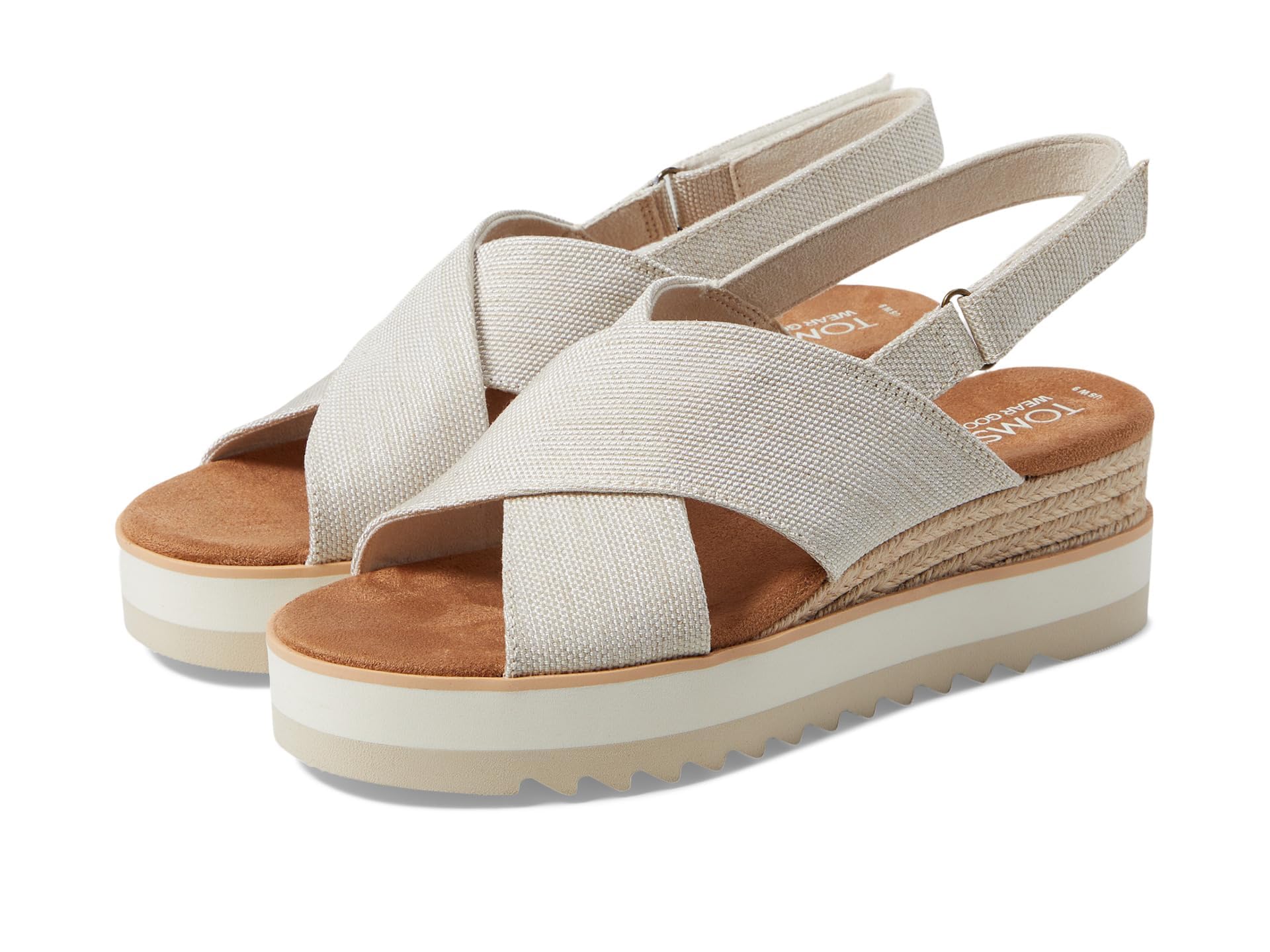 Toms Women's Cream Diana Crossover Flatform Sandal in Size 7, Sports Direct