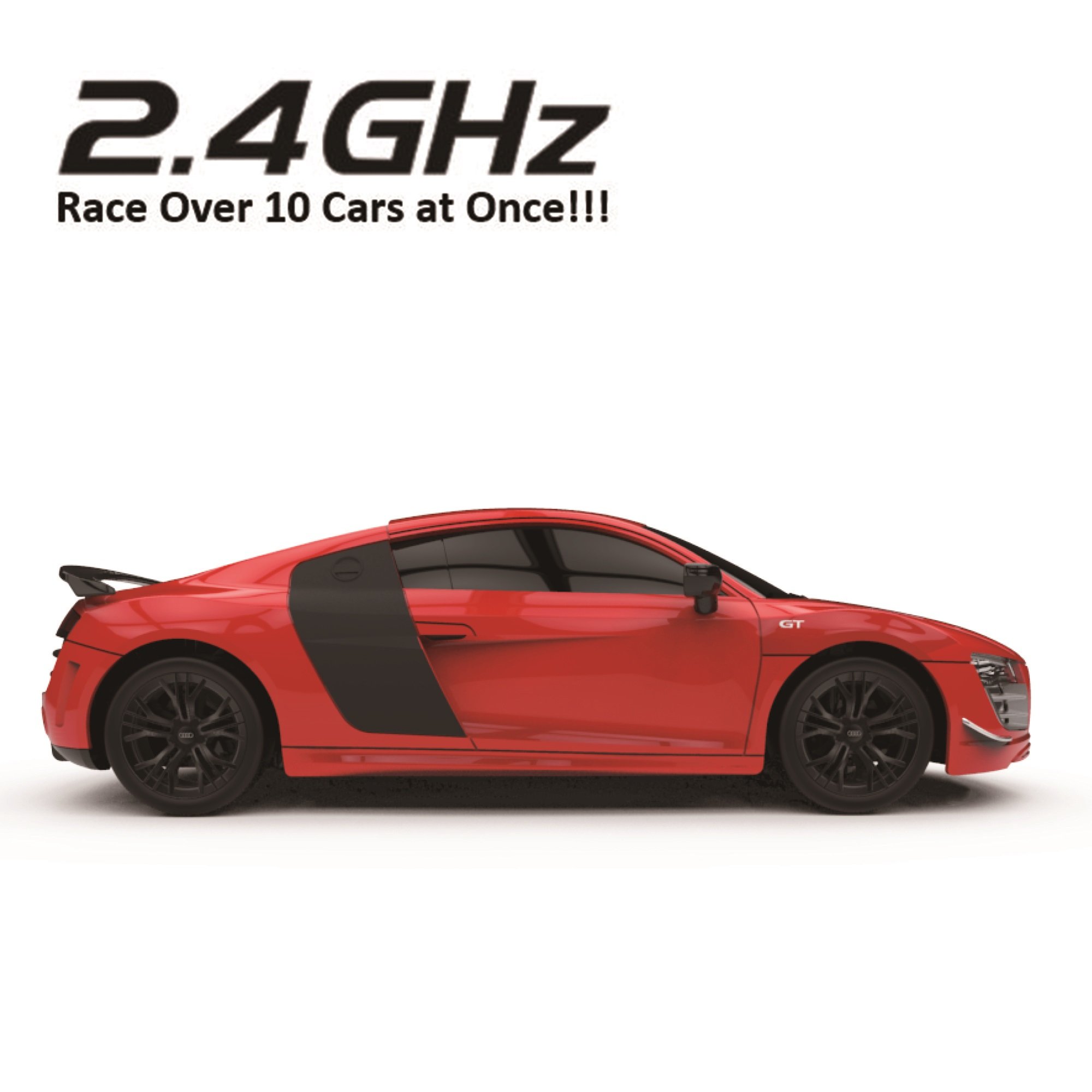 CMJ RC Cars AUDI R8 GT, oficjalnie licencjonowany samochód zdalnie sterowany ze światłami roboczymi, zdalnie sterowany samochód RC, zabawki dla chłopców i dziewcząt, skala 1:24, wyścig 2,4 GHz, 10