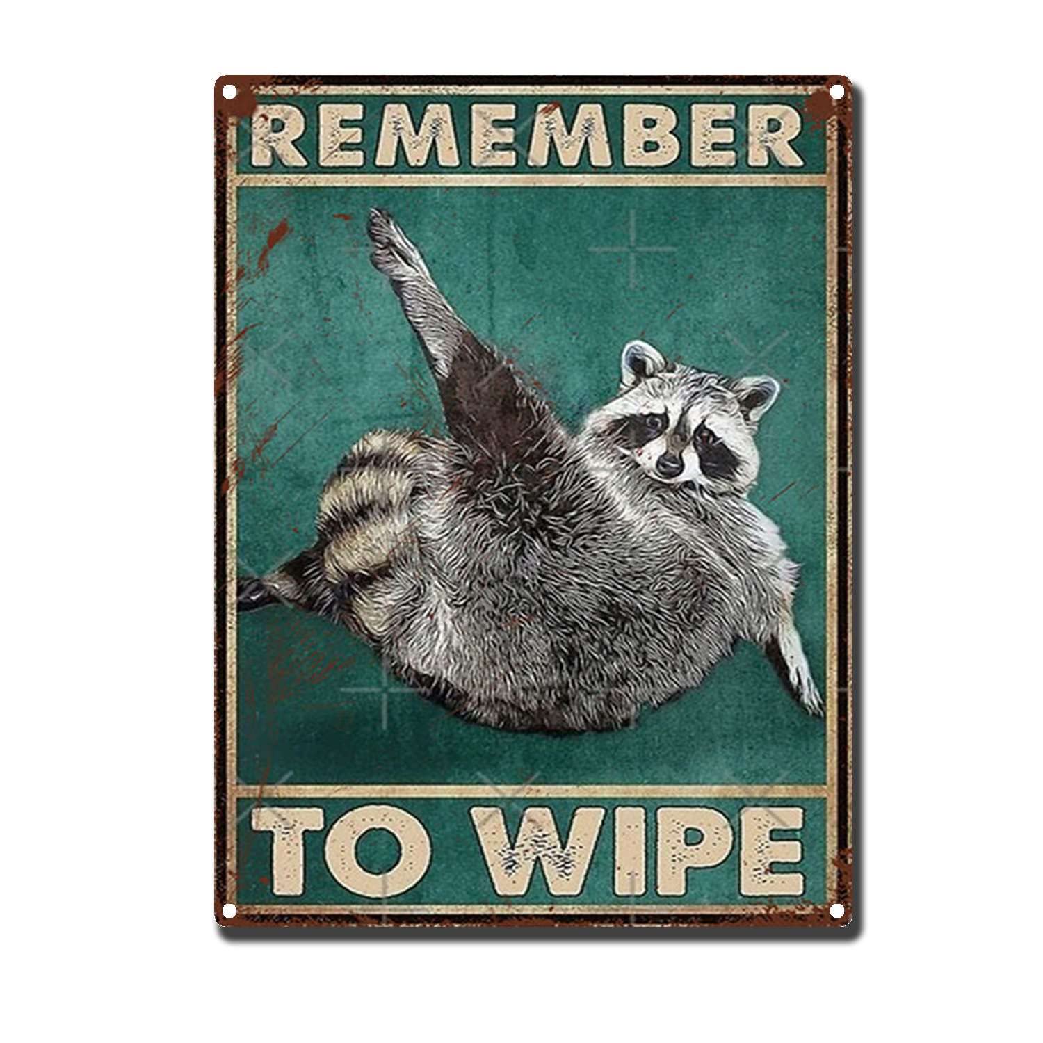 Metal SignRemember To Wipe Art Restoring The toilet bathroom Art ancient ways Wall Decor Wall hanging 12x16inch-Tin Sign