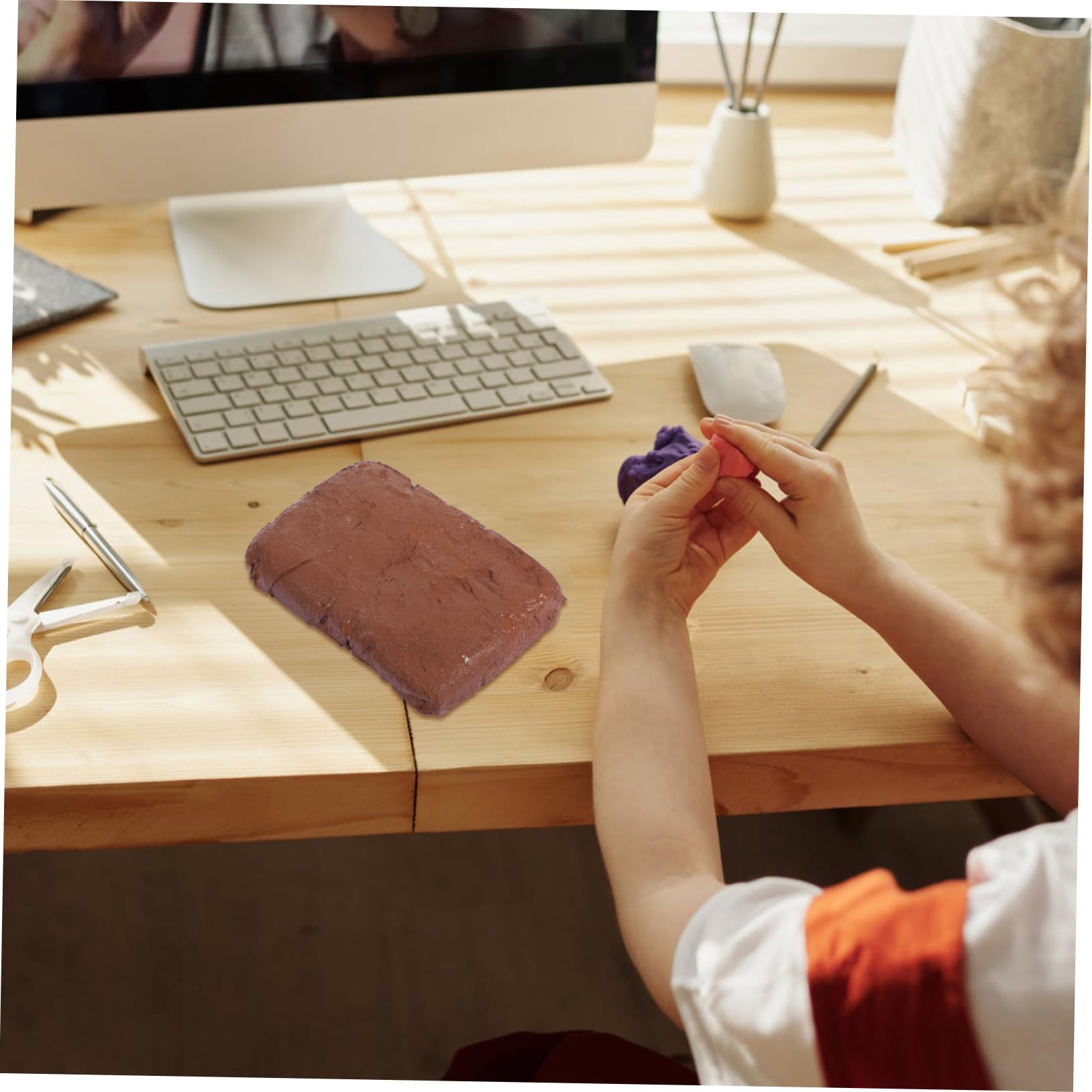 Veemoon Argilla Essiccata all Aria per Modellatura Argilla Fai da Te per Scultura da Modellare con Contenitore Forniture per Lavori Artigianali per Aule Scolastiche Secchio