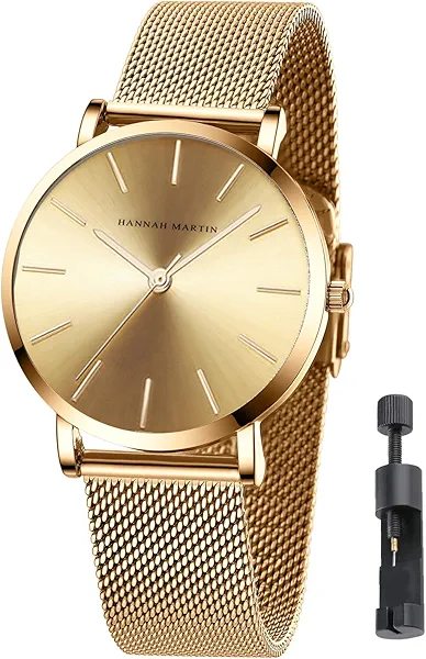 HANNAH MARTIN Watches for Women Waterproof Ladies Analog Quartz Wrist Watches Stainless Steel Band Fashion Dainty Female Watch Luxury Bracelet Diamond