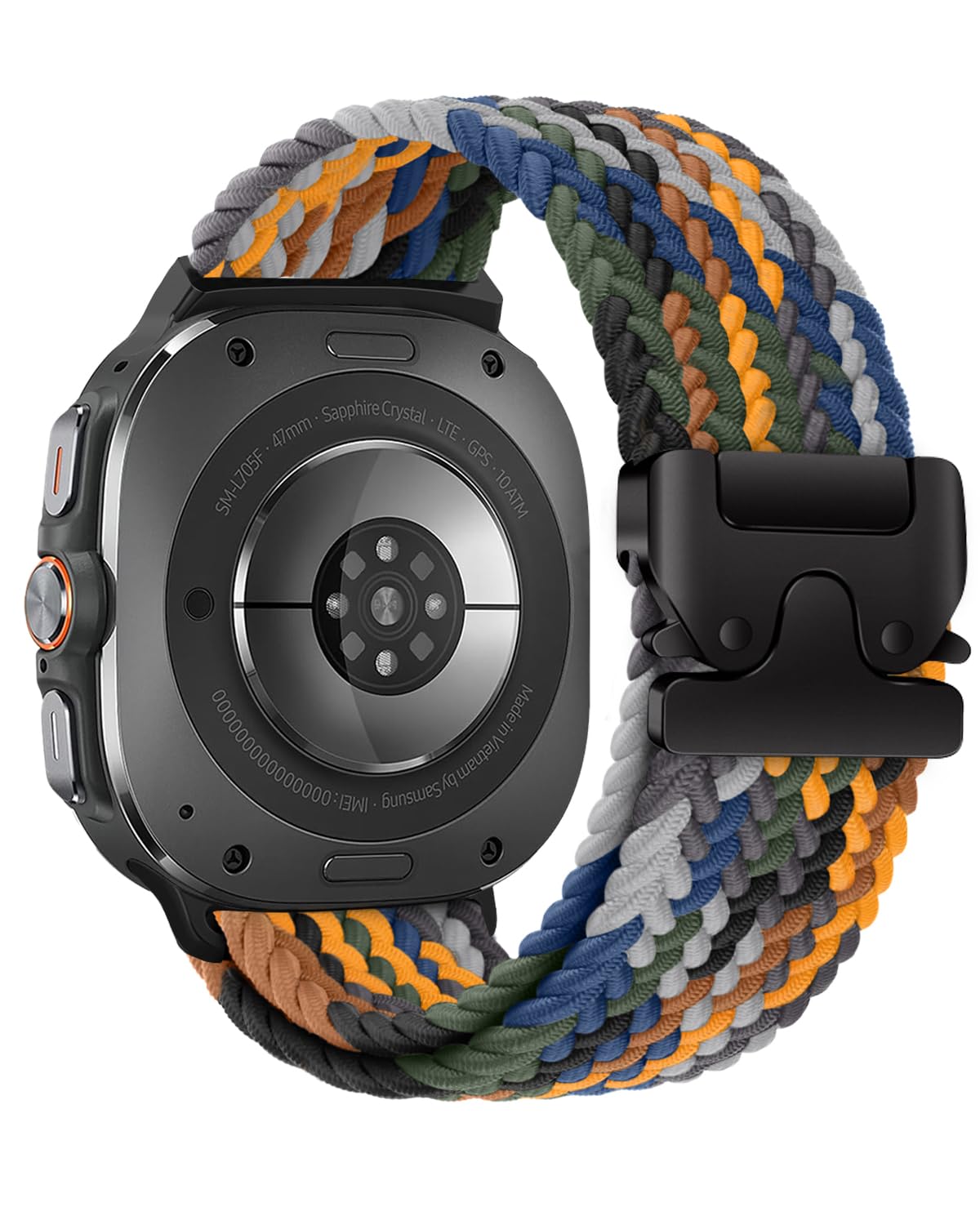 BandRain Compatible with Samsung Galaxy Watch Ultra Bands (2025/2024), Upgrade Parachute-style Buckle, Stretchy Braided Sport Strap for Galaxy Watch 7