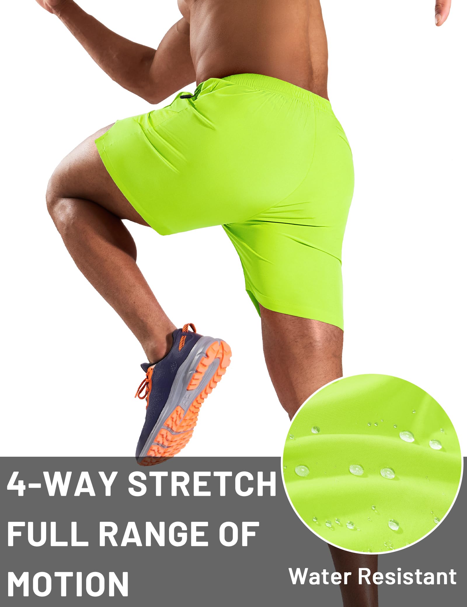 MIER Pantaloncini da corsa da uomo con cucitura interna da 12,7 cm, con tasche con cerniera, ad asciugatura rapida, per atletica, palestra, allenamento, senza fodera, leggeri