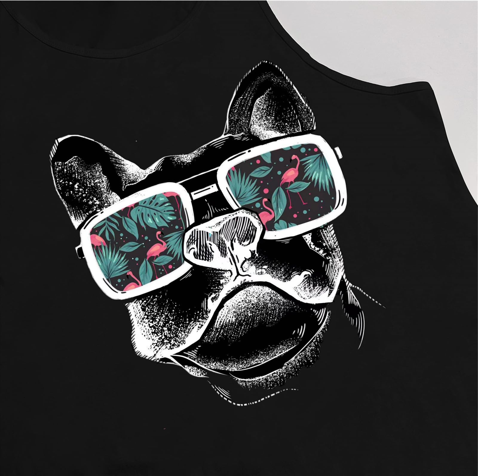 HOTCAT Camiseta sin mangas para hombre, diseño de oso panda, con gafas de sol, estilo callejero