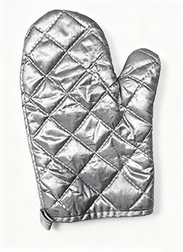 Professional Heat-Resistant Quilted Oven Mitt, Grey Protective Kitchen Glove for Steam Cleaning, Single Pack