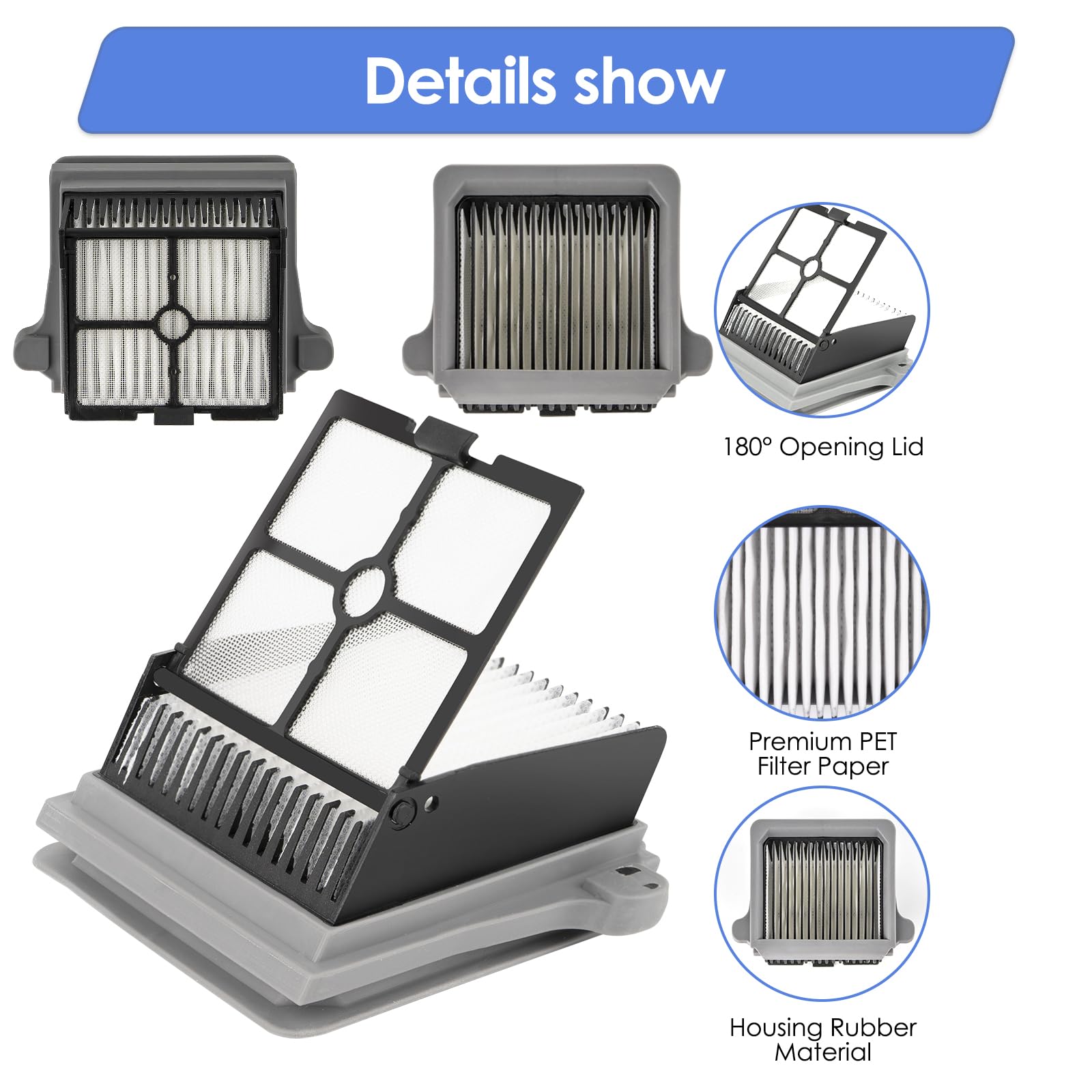 3 Pièces) iFLOOR 5 Breeze Complete Filtre HEPA Compatible avec Tineco Floor ONE S7 PRO/ONE S6 Smart Sans Fil Pour Aspirateur Sec Et humide, Pièces De Rechange 3 Filtres