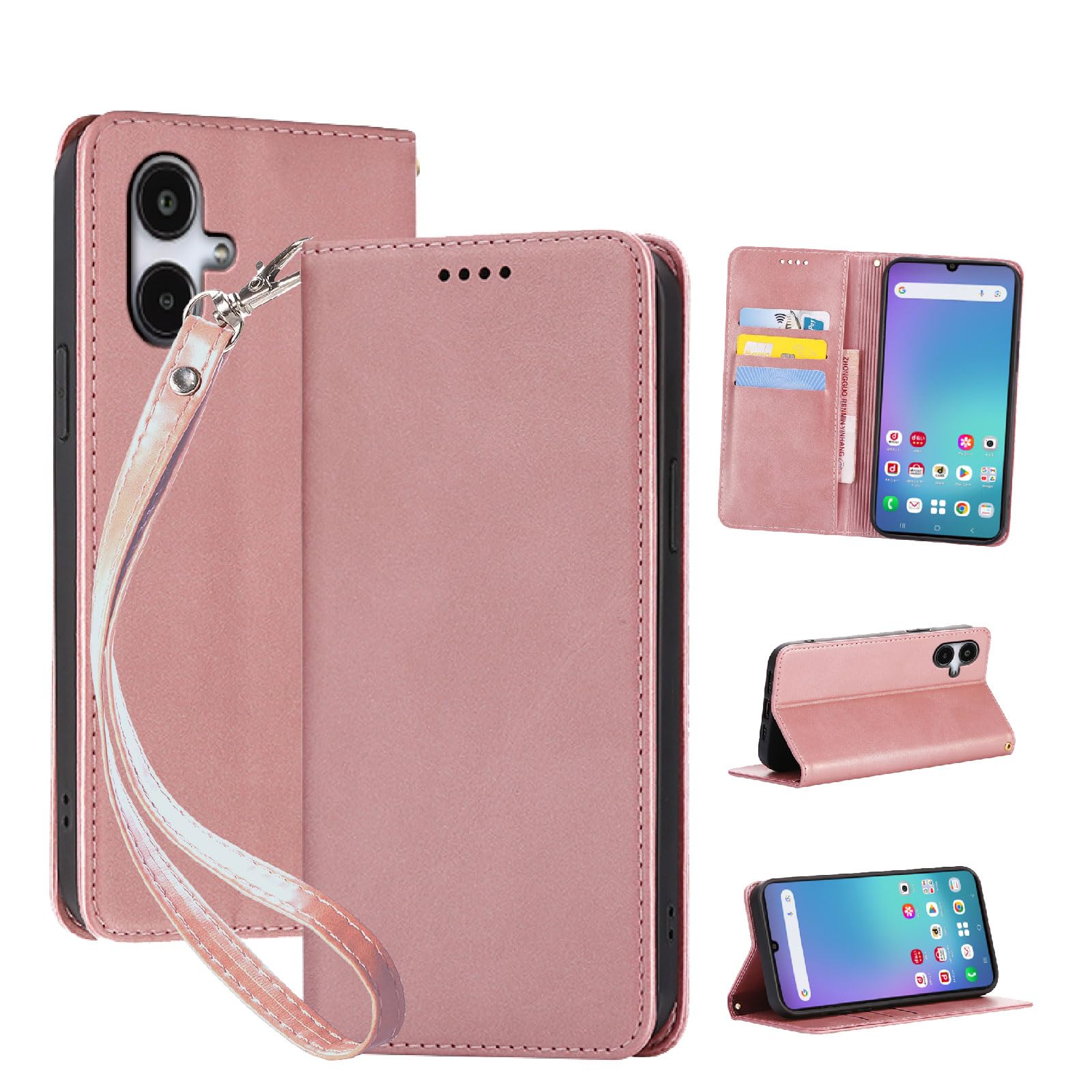 対応 Galaxy A25 5G 用の ケース 手帳型 SC-53F SCG33 スマホケース ライトローズゴールドXNWA25RPG