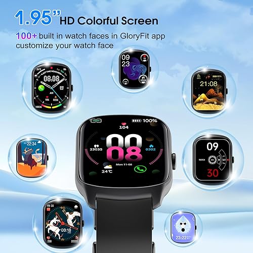 Miniatura 3 de Reloj inteligente para hombres y mujeres, reloj inteligente HD de 1.95 pulgadas (marcaciónrespuesta de llamadas), monitor de frecuencia