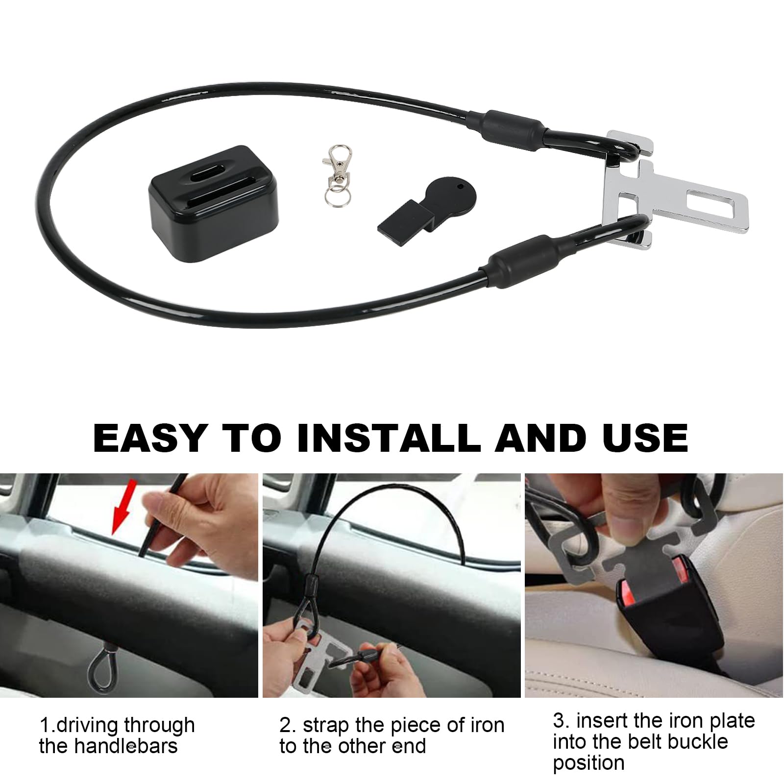 Lot de 2 serrures antivol de 60 cm - Protection anti-effraction - Protection anti-effraction - Serrure de porte coulissante pour caravanes, camping-cars, camionnettes, véhicules utilitaires (B)