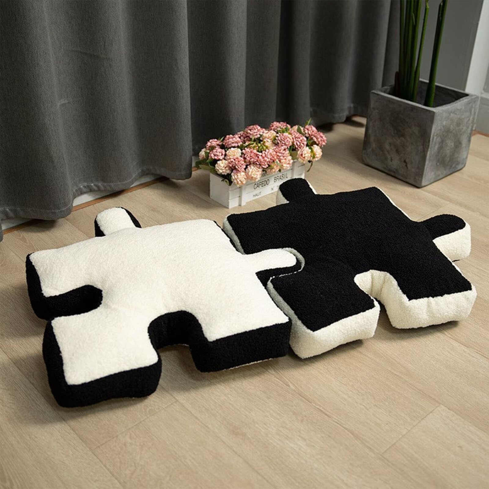 Amazon.com: huraty Sherpa Puzzle Piece Pillow Cushion, Decorative