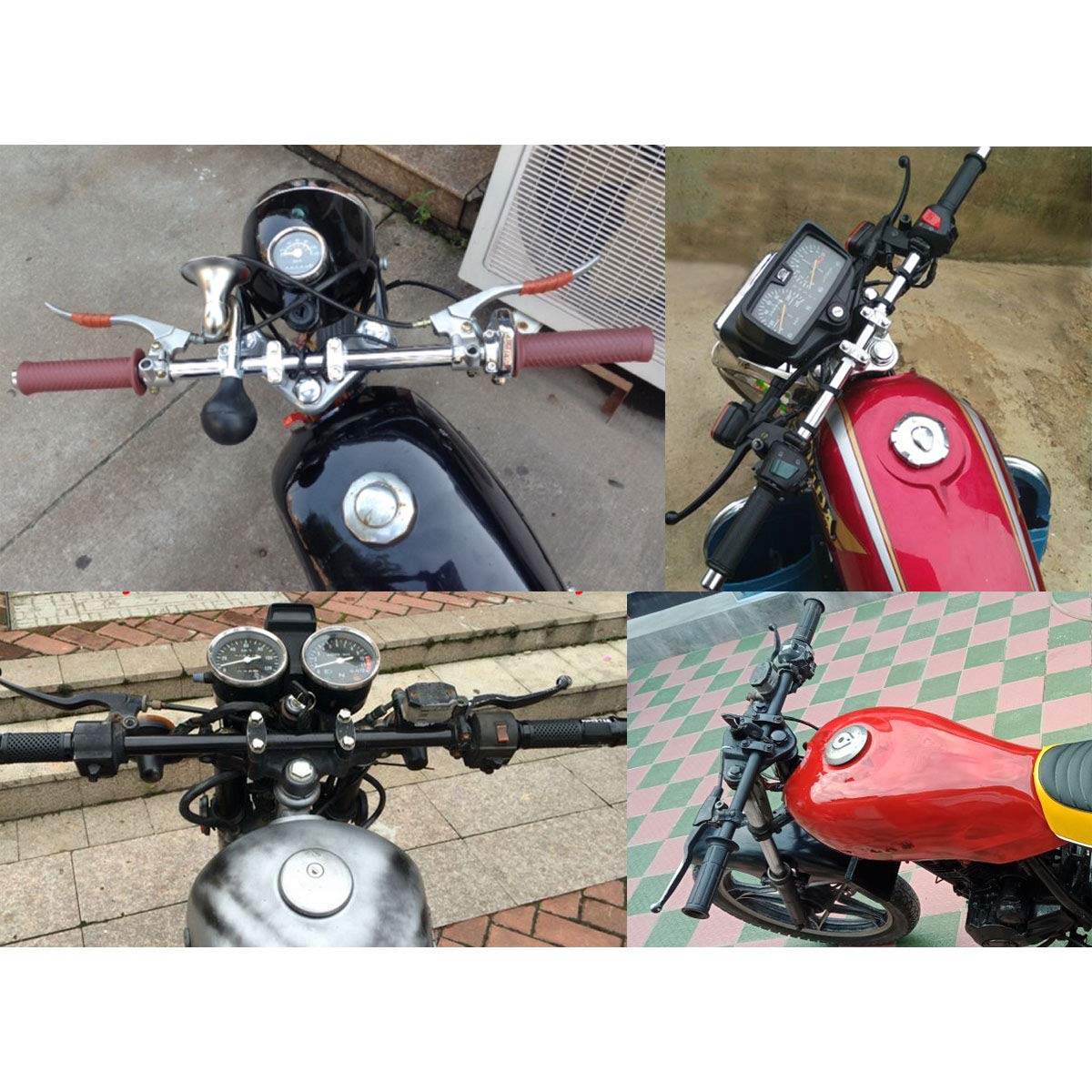 YONGYAO Manubrio da Moto da 7/8 di Pollice 22mm per Suzuki/Honda/Yamaha/Harley Universale-Cromo