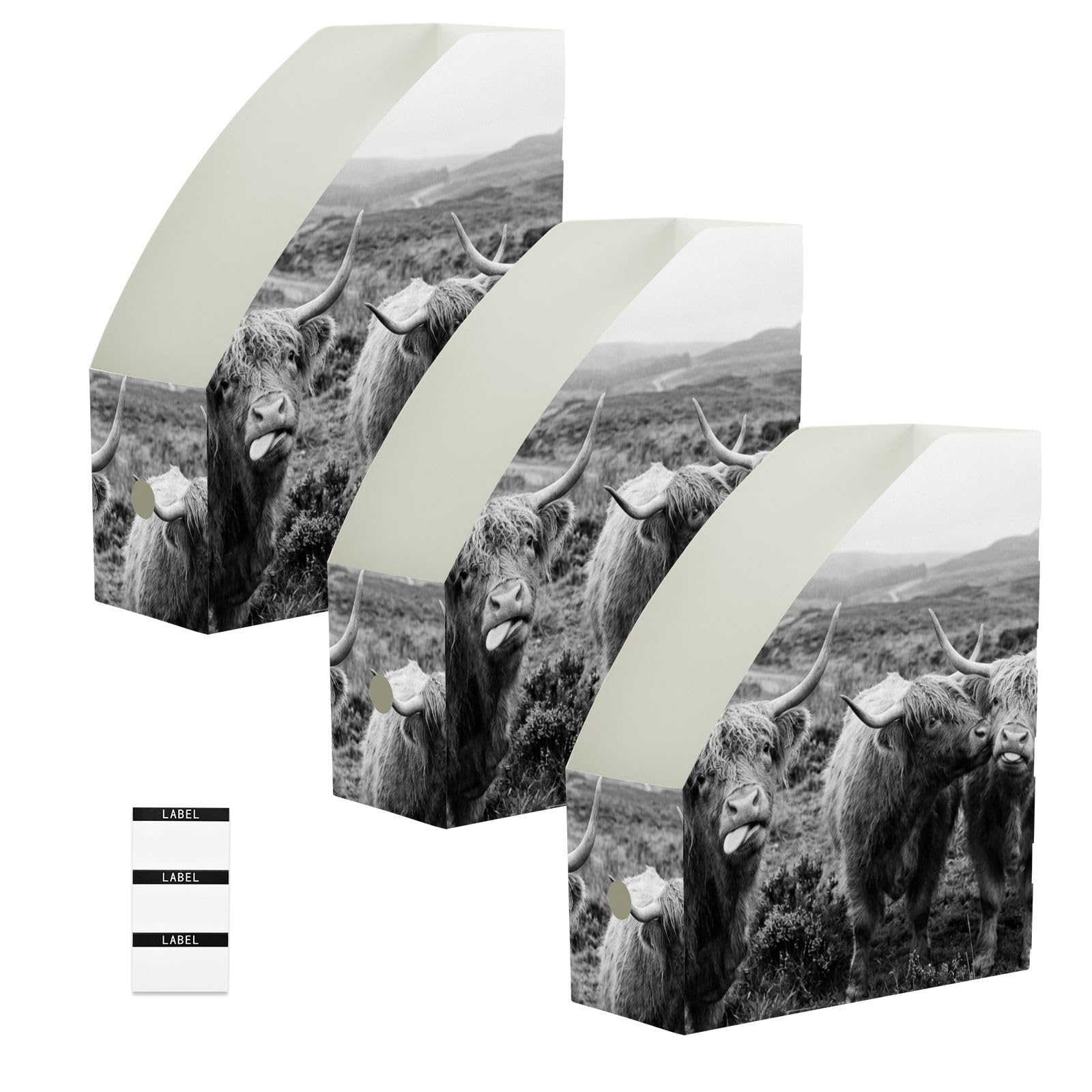 Organiseur classique en polypropylène résistant à l'eau Motif vache Noir