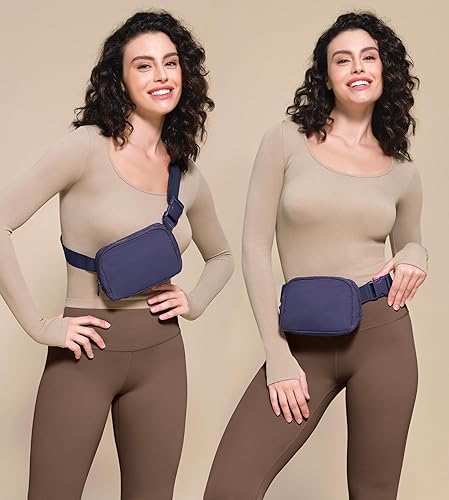 Miniatura 2 de ODODOS Minicangurera unisex con correa ajustable para entrenamiento, correr, viajar, senderismo, Púrpura (Purple Reign)