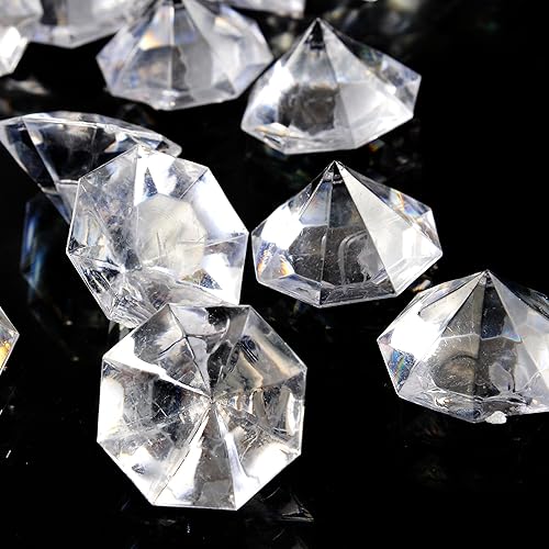 Miniatura 6 de PowerTRC 2 libras de diamantes acrílicos transparentes de 25 quilates para decoración de bodas, fiestas y decoración de mesa
