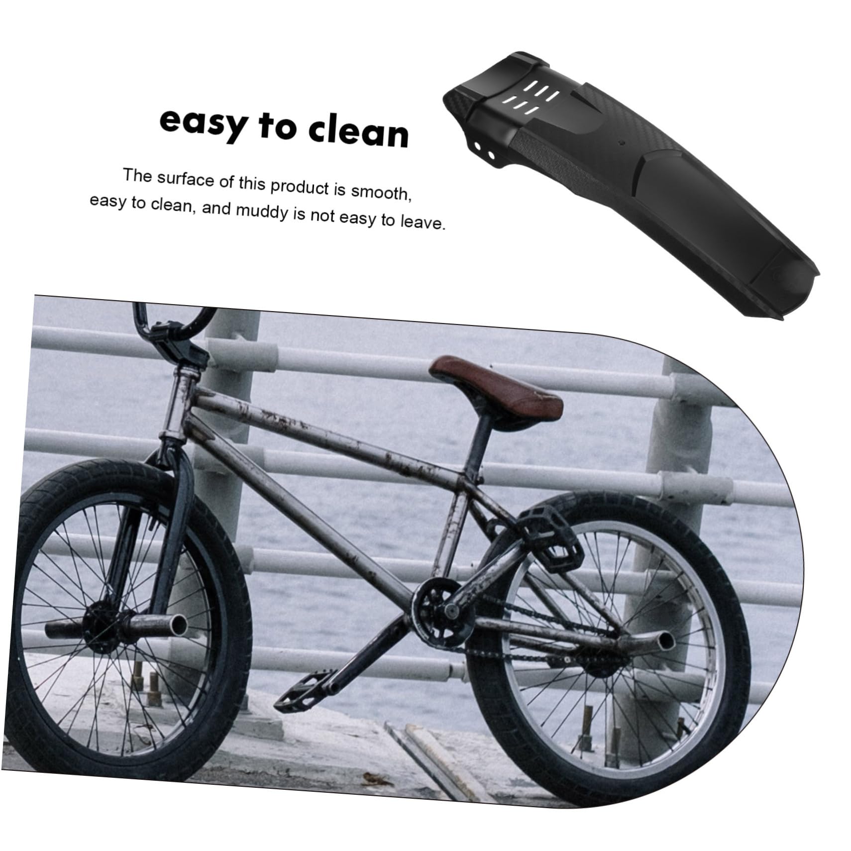 Gatuida Guardabarros Resistente para Bicicleta Resistente Al Desgaste Protector para Ruedas De Bicicleta Práctico De Fibra De Carbono Color Negro