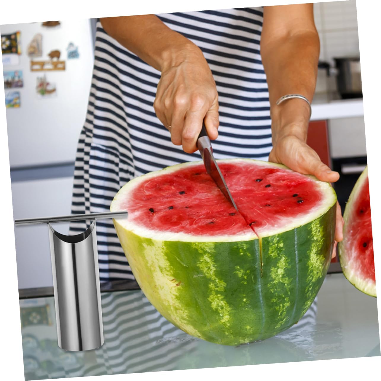 2pcs Watermelon Corer Cutter Multi Use Fruit Puncher Tool for Easy Handling Includes for Kitchen Supplies
