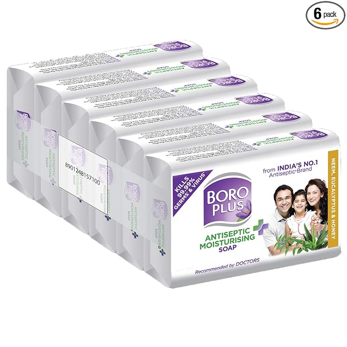 Buy Boroplus Antiseptic And Moisturising Bathing Soap With Neem, Eucalyptus And Honey | 99.9% Germ And Virus Protection | For Smooth, Soft & Nourished Skin, 125G (Pack Of 6) at Rs. 153
