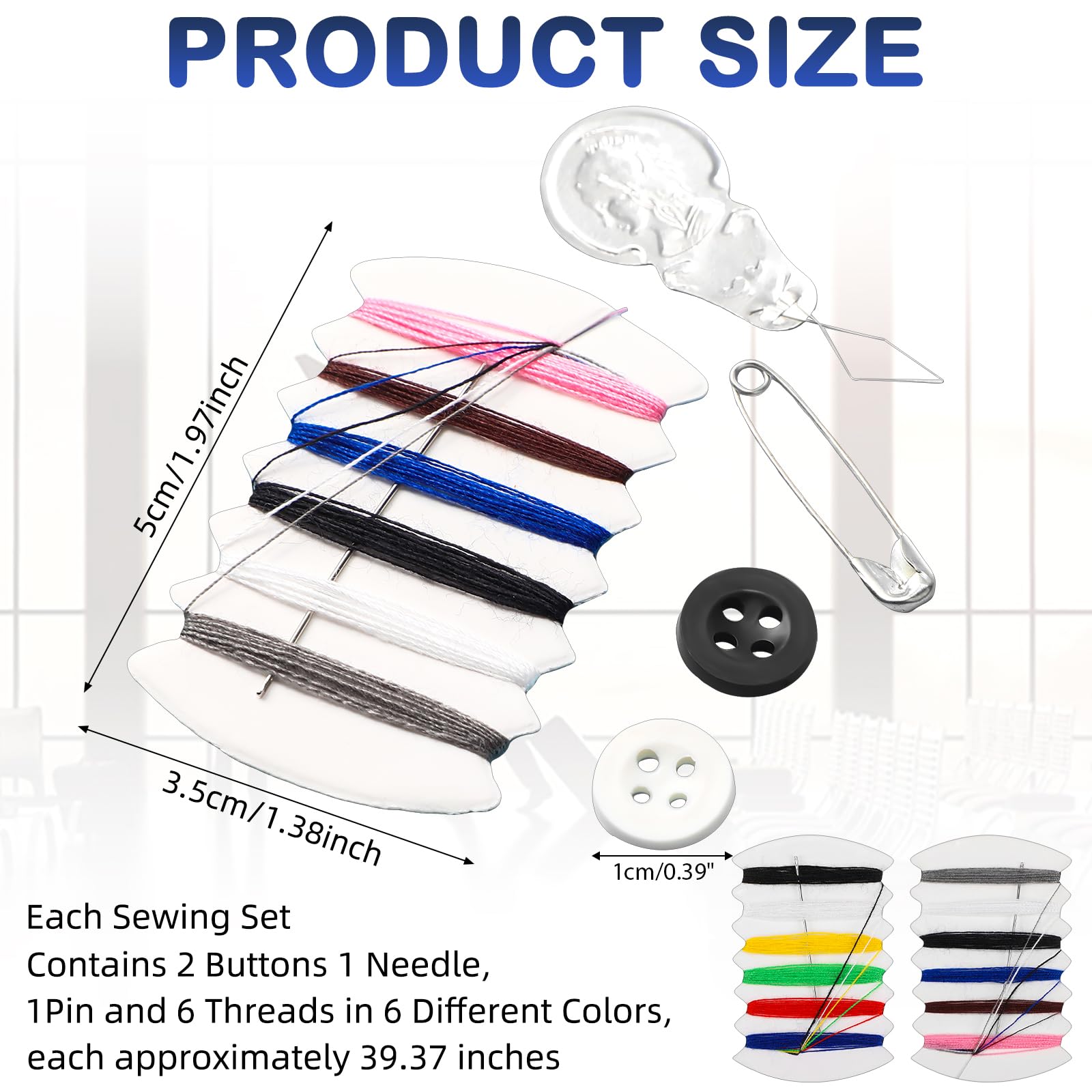 Yuxung 400 mini kit da cucito da viaggio, piccolo kit di riparazione di emergenza con aghi, bottoni, infila filo, spille di sicurezza per casa, matrimonio, hotel, strumenti essenziali regalo