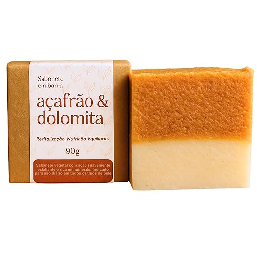 Sabonete com Açafrão e Dolomita, Ajudando na Redução de Pelo, Clareador e Linhas de Expressão