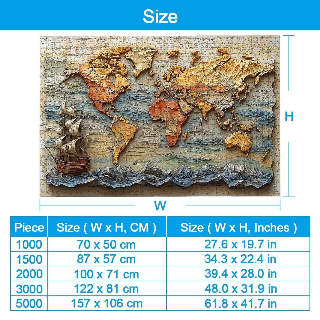 Puzzle Mappa, Puzzle 1000 Pezzi per Adulti, Regalo Donna/Uomo -2615